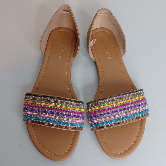 Andiamo Adestiny Colorful Boho Rhinestone Sz 10M Sandals - Picture 3 of 8